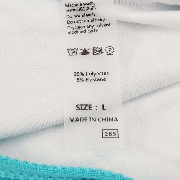 Womens Teal Textured High-Waisted Bikini Set Size L Swimsuit - Picture 4 of 5